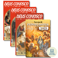 Livros Deus Conosco Dia A Dia - Combo 3 Unidades - Mensais + Deus Conosco - Novena e Festa da Padroeira - 2025