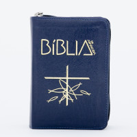 Bíblia de Aparecida - Bolso zíper azul
