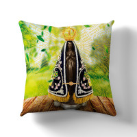 Capa de Almofada - Mãe Aparecida Verde Arabescos